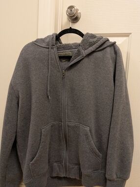 BC Clothing Cozy Gray Sherpa-Lined Zip Hoodie
